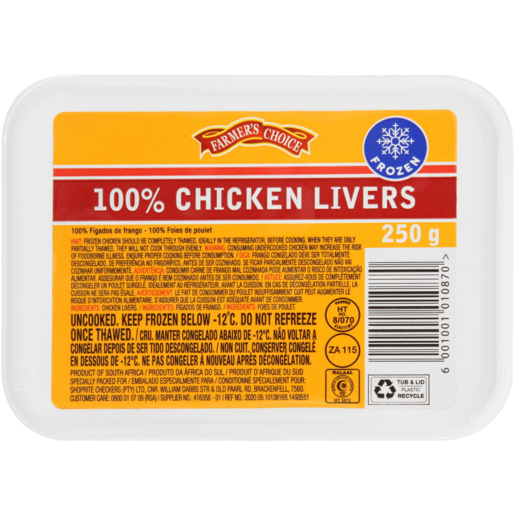 Farmer's Choice Frozen Chicken Livers 250g