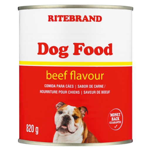 Ritebrand Beef Flavoured Dog Food Can 820g