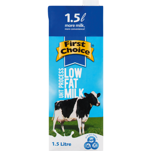 First Choice UHT Low Fat Milk Carton 1.5L