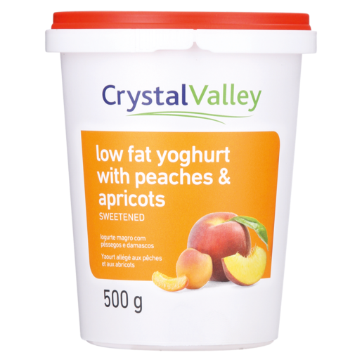 Crystal Valley Low Fat Yoghurt With Peaches & Apricot 500g
