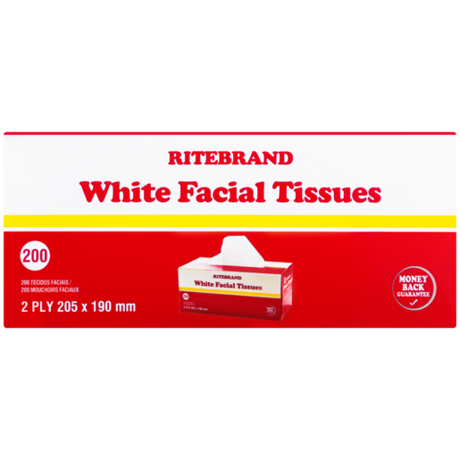 Ritebrand White 2-Ply Facial Tissues 200 Pack