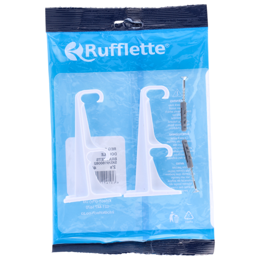 Rufflette White Plastic Double Bracket