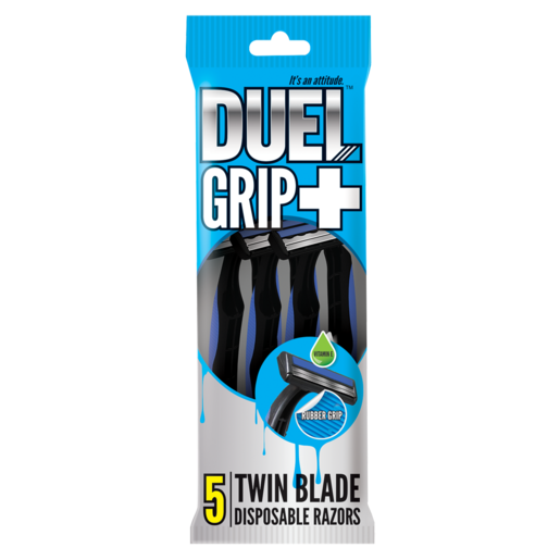 Lion Duel Grip+ Twin Blades Disposable Razors 5 Pack