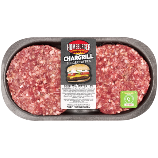 Homeburger Chargrilled Halaal Beef Burger Patties Per kg