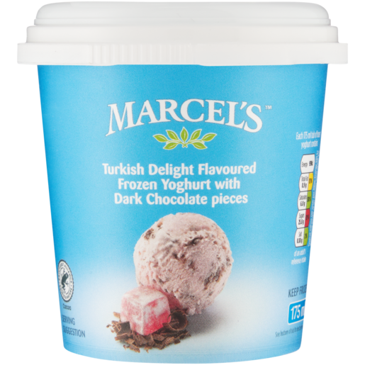 Marcel's Turkish Delight Flavoured Frozen Yoghurt With Dark Chocolate Pieces 175ml
