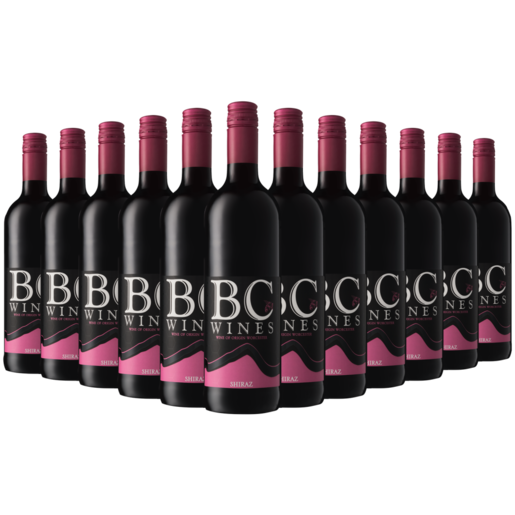 BC Wines Shiraz Red Wine Bottles 12 x 750ml