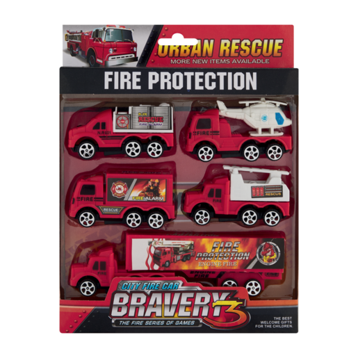 Bravery Pull-Back Toy Vehicle Set 5 Pack (Assorted Item - Supplied at Random)