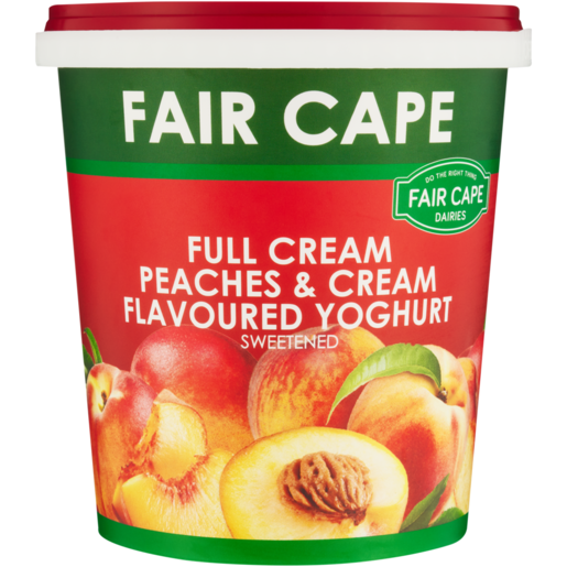 Fair Cape Dairies Peaches & Cream Flavoured Full Cream Yoghurt 1kg 