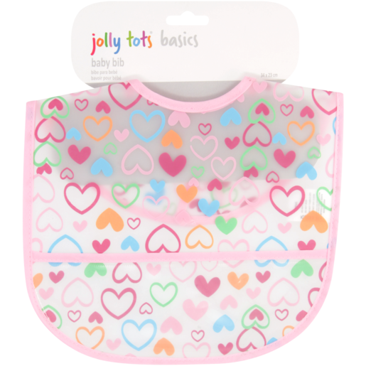 Jolly Tots Basics Hearts Print Baby Bib