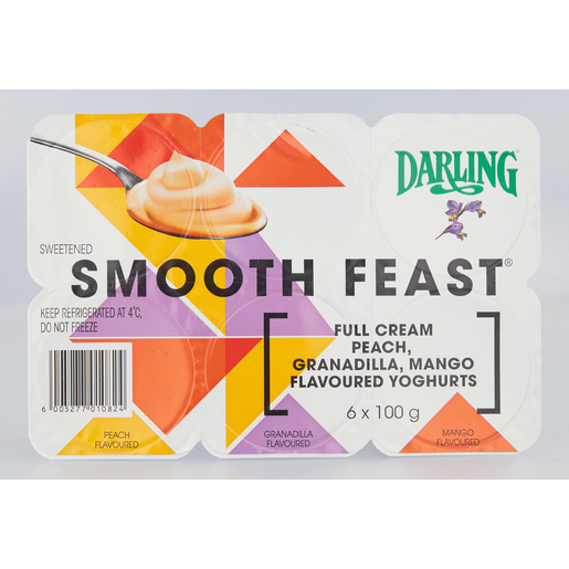Darling Smooth Feast Assorted Full Cream Yoghurt 6 x 100g 