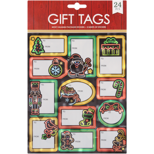 Metallic Christmas Gift Tags 24 Pack