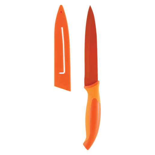 Colour Splash Orange Utility Knife With Sheath 13cm