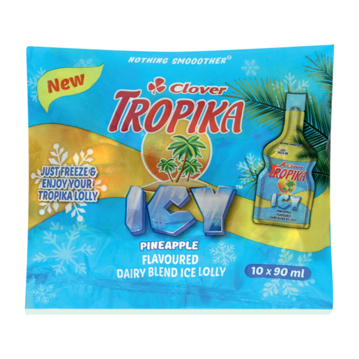 Tropika Frozen Pineapple Flavoured Dairy Blend Ice Pops 10 x 90ml