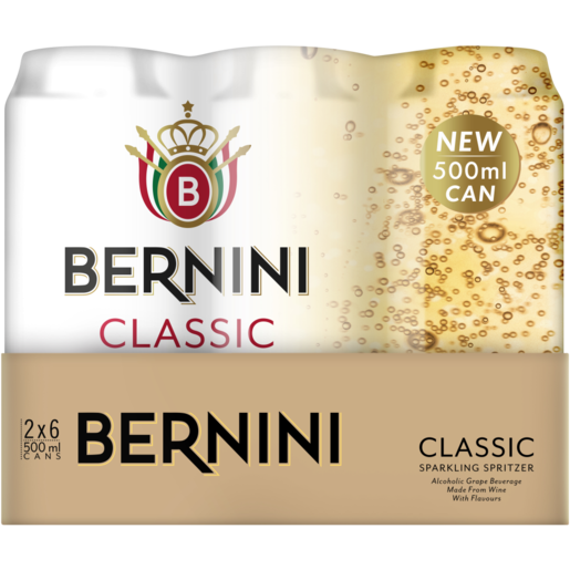 Bernini Classic Sparkling Spritzer Cans 12 x 500ml
