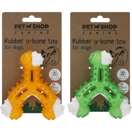 Petshop Rubber Y Bone Dog Toy (Assorted Item - Supplied At Random)