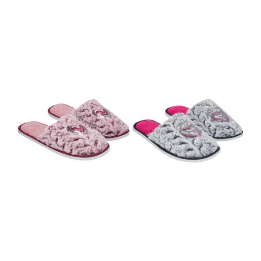 Ladies Heart Slippers Size 3 - 8 (Assorted Item - Supplied at Random)