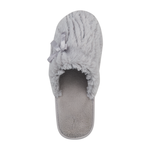 Ladies Silver Sequin Slip On Slippers Size 3 - 8 (Assorted Item - Supplied At Random)