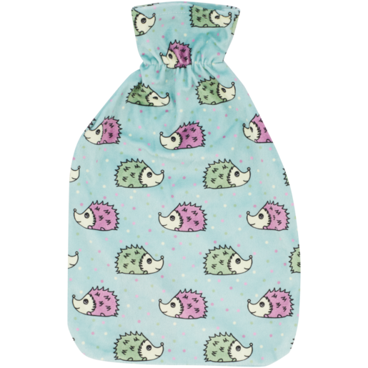 Hot Water Bottle With Blue Fleece Cover 2L
