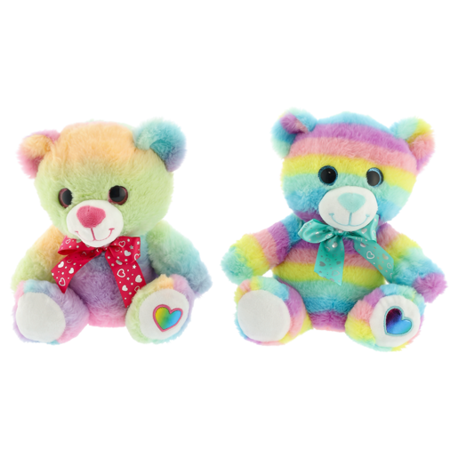 Rainbow Heart Plush Bear 27cm (Assorted Item - Supplied At Random)