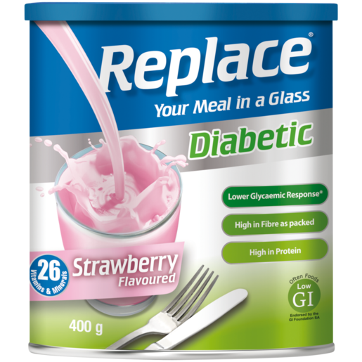 Replace Diabetic Strawberry Flavoured Meal Replacement 400g 