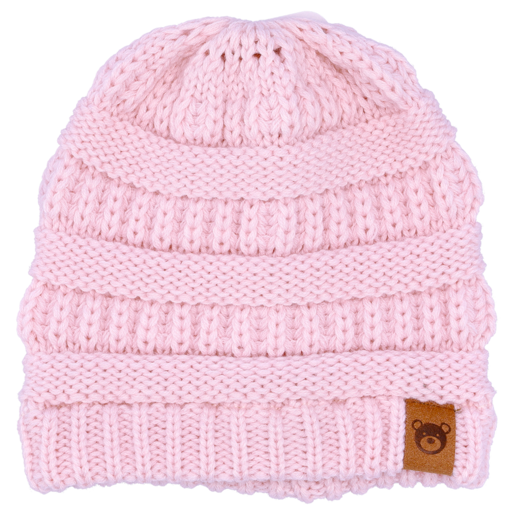 Jolly Tots Pink Ribbed Knit Beanie 48cm