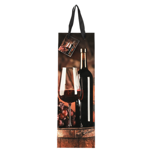 Red Wine Glass Bottle-Themed Gift Bag