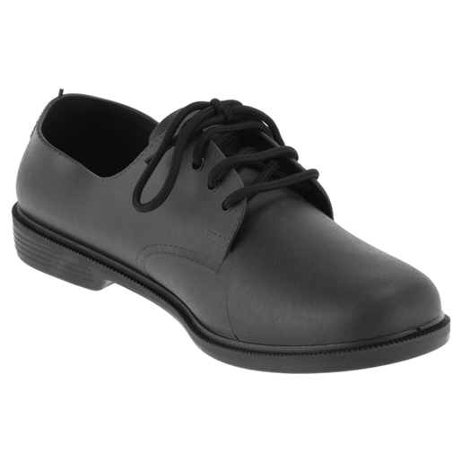 Black Lace Up Boys School Shoes Size 2